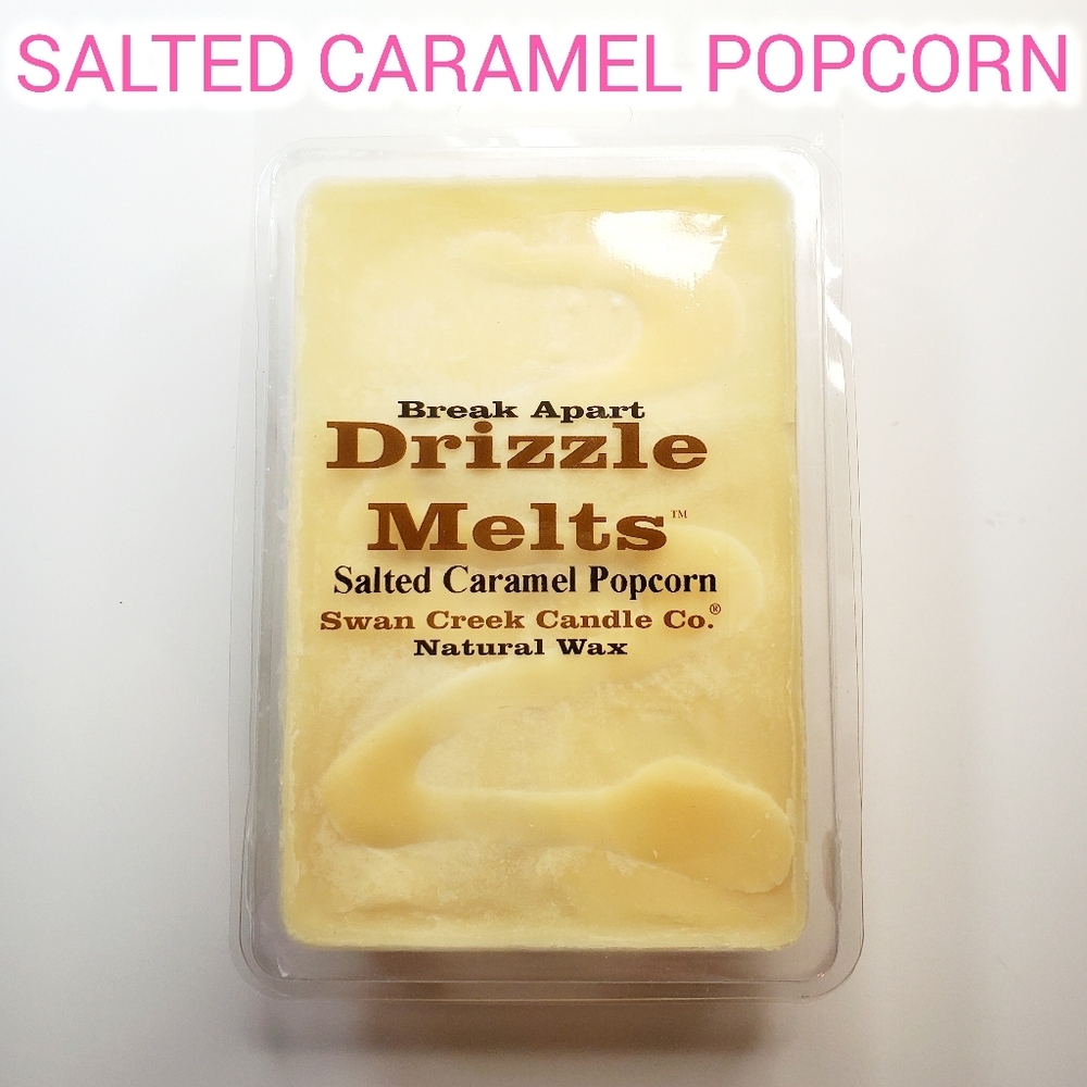 SALTED CARAMEL POPCORN by SWAN CREEK CANDLE CO Drizzle Melts Natural Wax 5.25oz